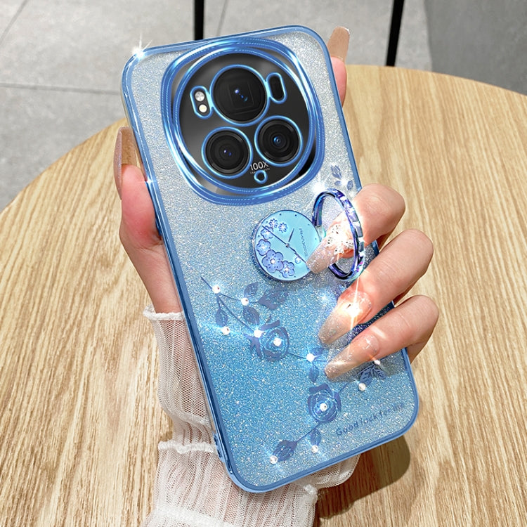 For Honor Magic6 Pro Gradient Glitter Immortal Flower Ring All-inclusive Phone Case(Blue) - free shipping - PMC Jewellery - Order now!