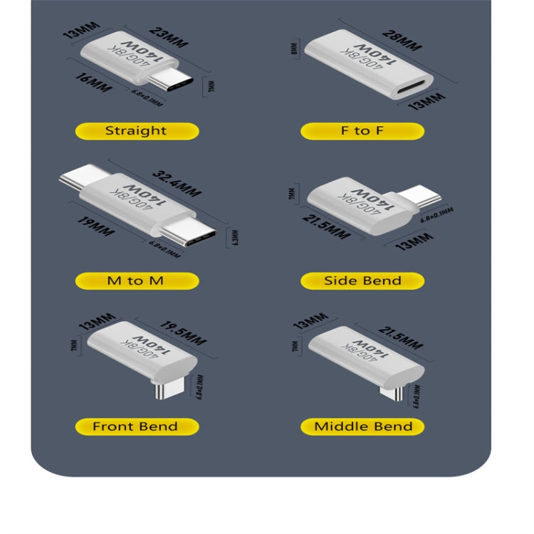 USB 3.1 Type-C to Type-C 40Gbps 8K Transmission Adapter 140W 5A Charge, Specification:Type-C Female to Female - Cable & Adapters by PMC TechLife | Online Shopping South Africa | PMC TechLife | Buy Now Pay Later Mobicred
