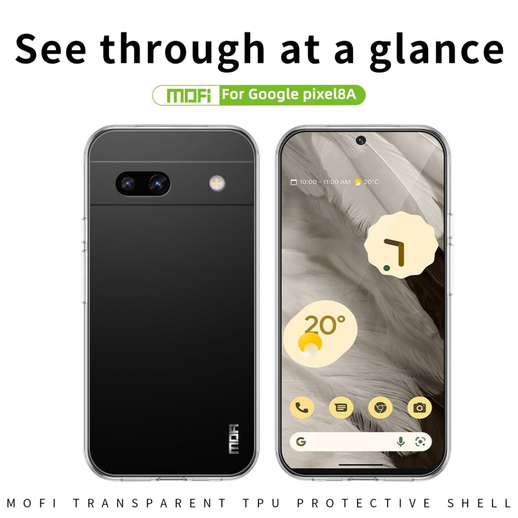 For Google Pixel 8a MOFI Ming Series Transparent Ultra-thin TPU Phone Case(Transparent) - Google Cases by MOFI | Online Shopping South Africa | PMC TechLife | Buy Now Pay Later Mobicred