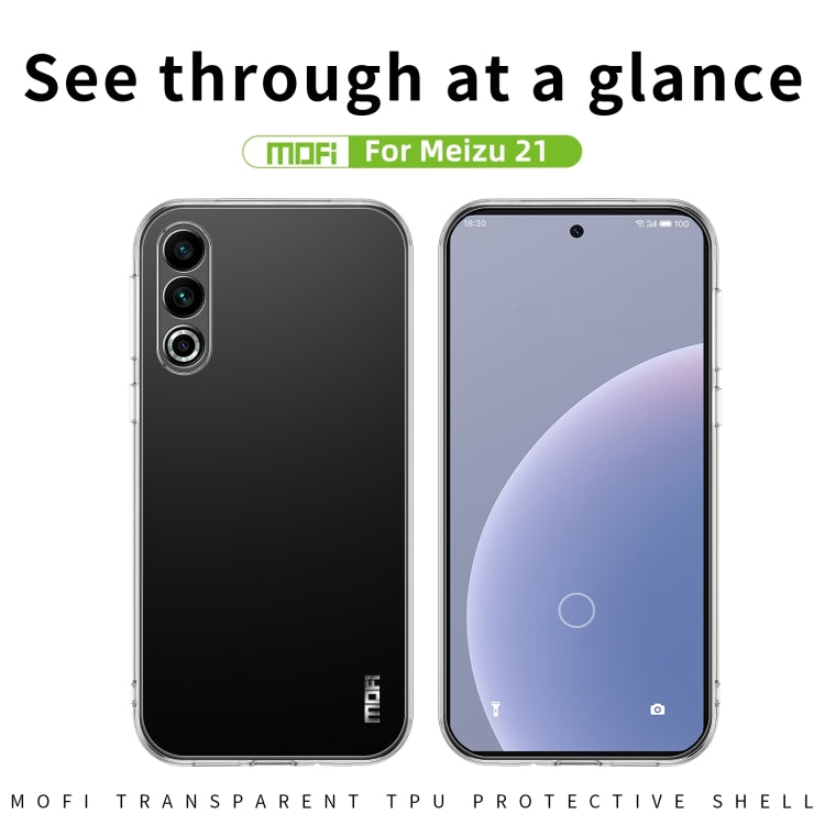 For Meizu 21 MOFI Ming Series Transparent Ultra-thin TPU Phone Case(Transparent) - Meizu by MOFI | Online Shopping South Africa | PMC TechLife