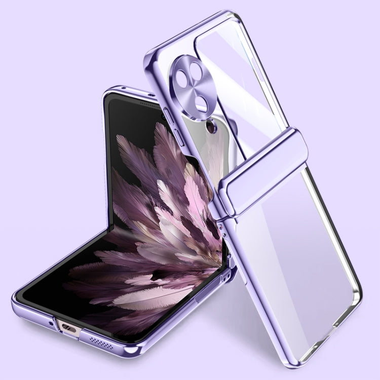 For OPPO Find N3 Flip Electroplated Case-film Integral Hinge Shockproof Phone Case(Purple) - OPPO Cases by PMC TechLife | Online Shopping South Africa | PMC TechLife | Buy Now Pay Later Mobicred