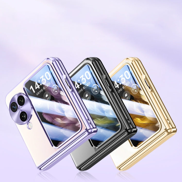 For OPPO Find N3 Flip Electroplated Case-film Integral Hinge Shockproof Phone Case(Purple) - OPPO Cases by PMC TechLife | Online Shopping South Africa | PMC TechLife | Buy Now Pay Later Mobicred