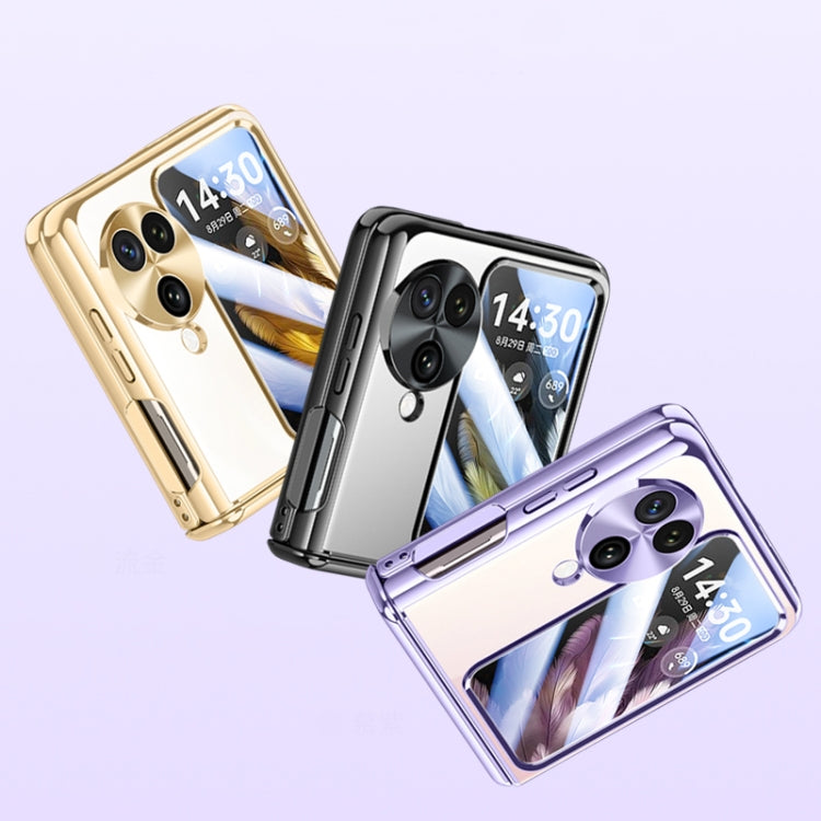 For OPPO Find N3 Flip Electroplated Case-film Integral Hinge Shockproof Phone Case(Purple) - OPPO Cases by PMC TechLife | Online Shopping South Africa | PMC TechLife | Buy Now Pay Later Mobicred