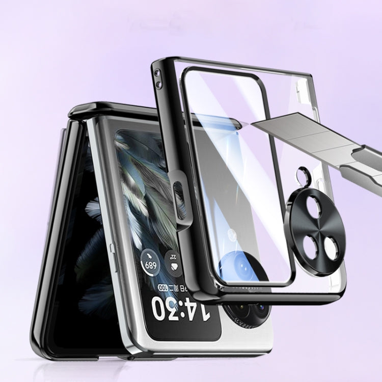 For OPPO Find N3 Flip Electroplated Case-film Integral Hinge Shockproof Phone Case(Purple) - OPPO Cases by PMC TechLife | Online Shopping South Africa | PMC TechLife | Buy Now Pay Later Mobicred