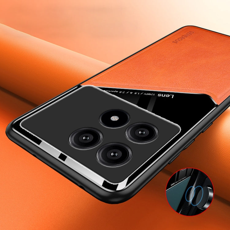 For Xiaomi Redmi K70 All-inclusive Leather Organic Glass Phone Case with Metal Iron Sheet(Blue) - Xiaomi Cases by PMC Jewellery | Online Shopping South Africa | PMC Jewellery | Buy Now Pay Later Mobicred