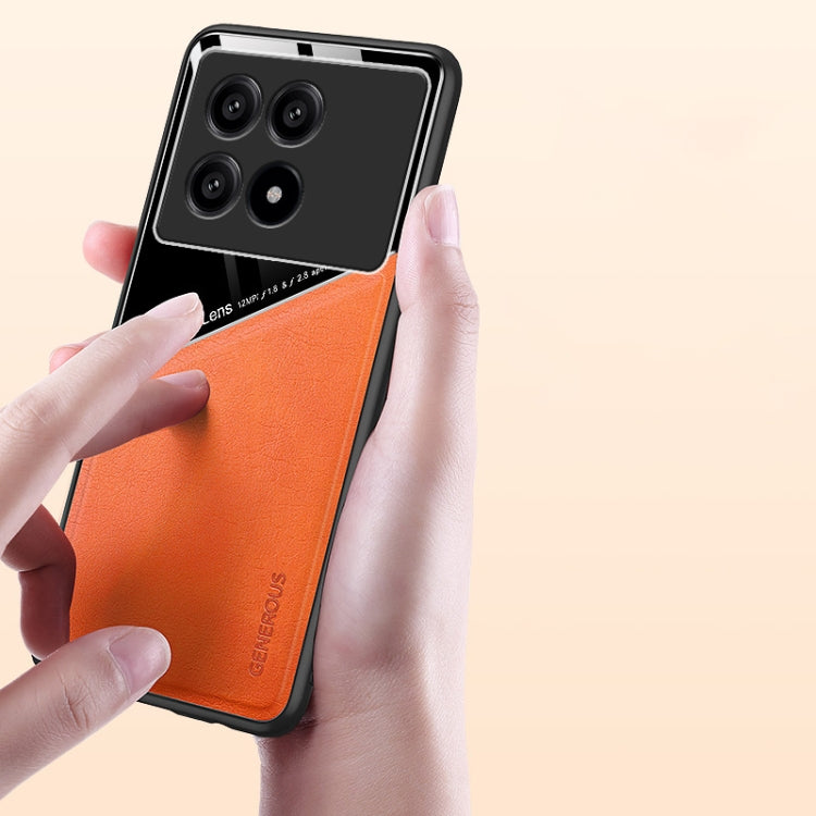 For Xiaomi Redmi K70 All-inclusive Leather Organic Glass Phone Case with Metal Iron Sheet(Blue) - Xiaomi Cases by PMC Jewellery | Online Shopping South Africa | PMC Jewellery | Buy Now Pay Later Mobicred