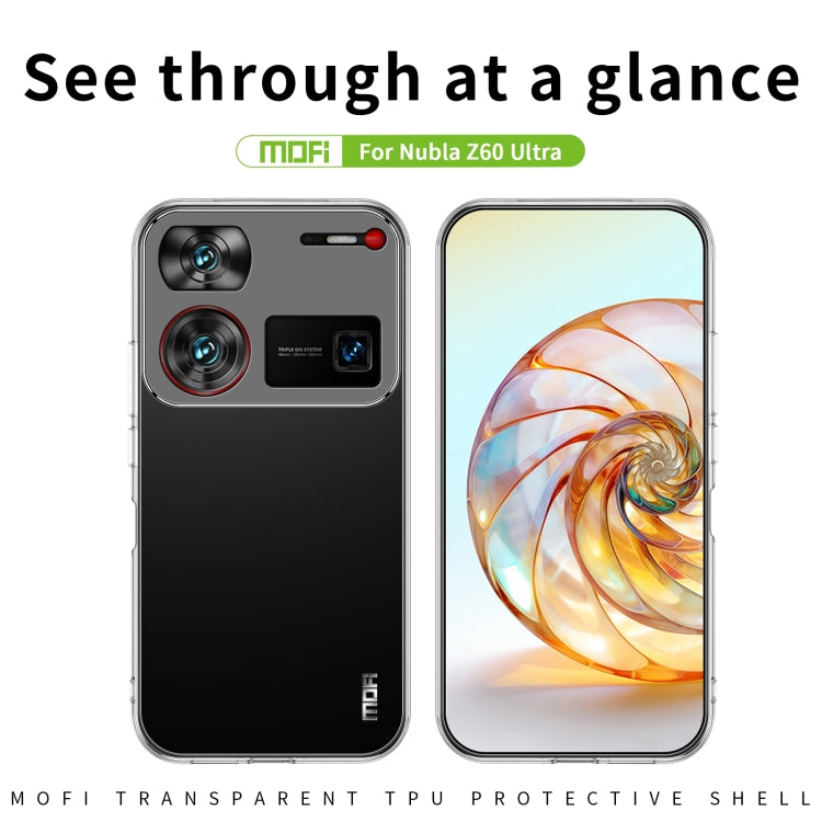 For Nubia Z60 Ultra MOFI Ming Series Transparent Ultra-thin TPU Phone Case(Transparent) - ZTE Cases by MOFI | Online Shopping South Africa | PMC TechLife | Buy Now Pay Later Mobicred