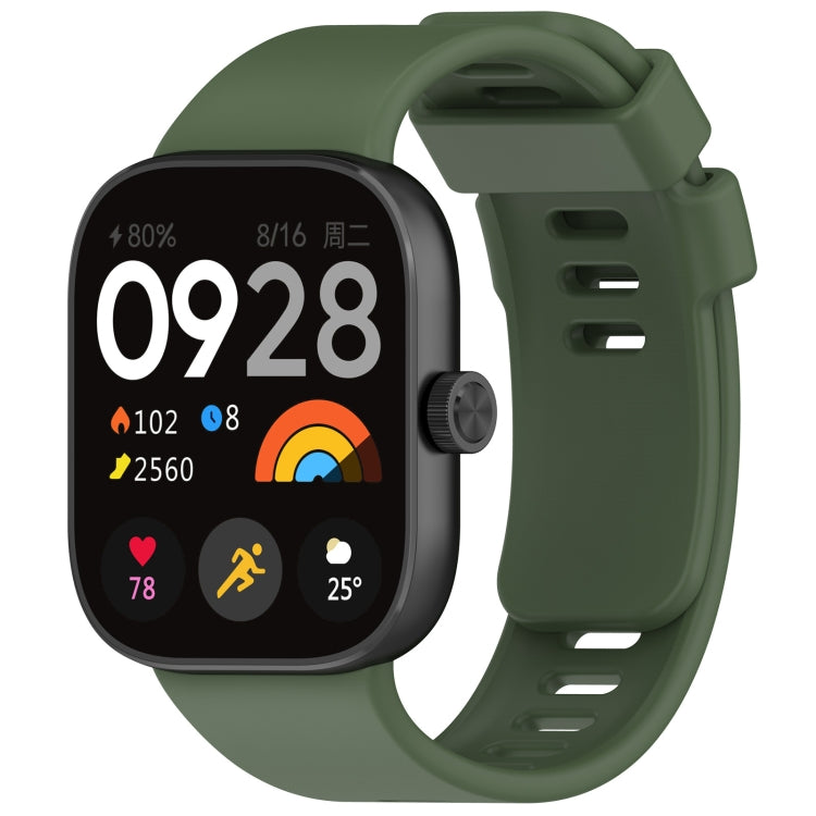 For Redmi Watch 4 Solid Color Silicone Sports Watch Band(Dark Green) - Watch Bands by PMC TechLife | Online Shopping South Africa | PMC TechLife
