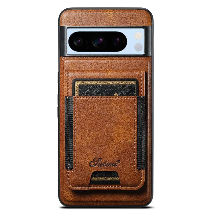 For Google Pixel 8 Pro Suteni H17 Oil Eax Leather Detachable Wallet Phone Case(Brown) - Google Cases by Suteni | Online Shopping South Africa | PMC Jewellery | Buy Now Pay Later Mobicred