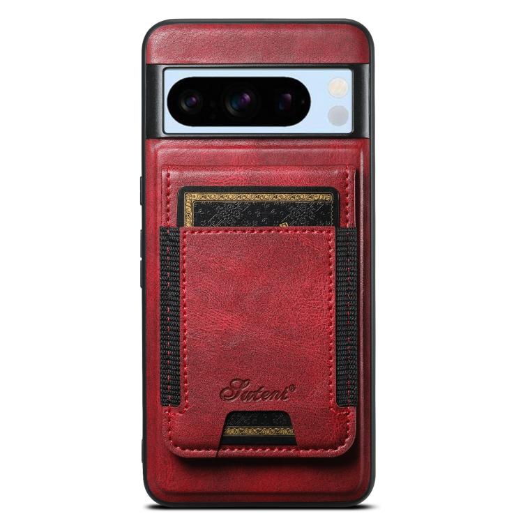 For Google Pixel 8 Pro Suteni H17 Oil Eax Leather Detachable Wallet Phone Case(Red) - Google Cases by Suteni | Online Shopping South Africa | PMC Jewellery | Buy Now Pay Later Mobicred