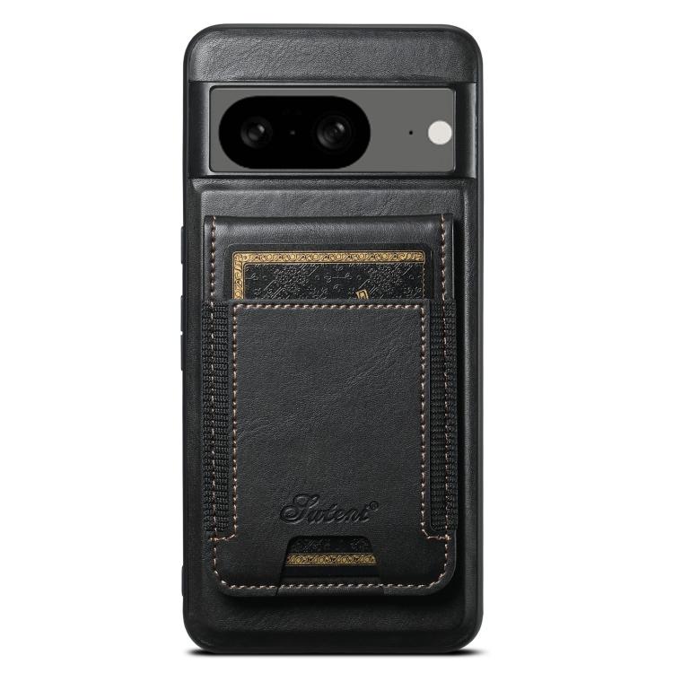 For Google Pixel 8 Suteni H17 Oil Eax Leather Detachable Wallet Phone Case(Black) - Google Cases by Suteni | Online Shopping South Africa | PMC Jewellery | Buy Now Pay Later Mobicred