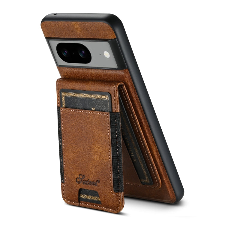 For Google Pixel 8 Suteni H17 Oil Eax Leather Detachable Wallet Phone Case(Brown) - free shipping - PMC Jewellery - Order now!
