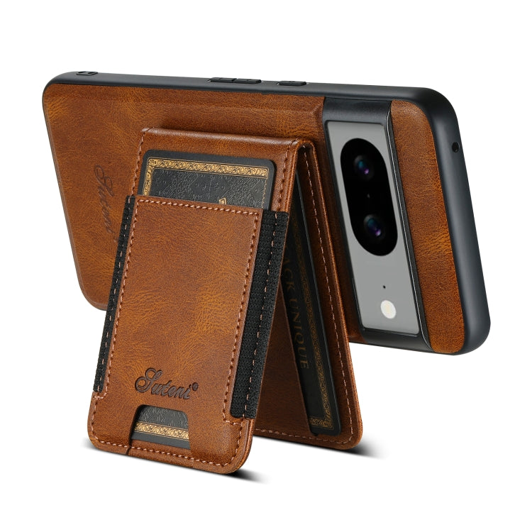 For Google Pixel 8 Suteni H17 Oil Eax Leather Detachable Wallet Phone Case(Brown) - free shipping - PMC Jewellery - Order now!