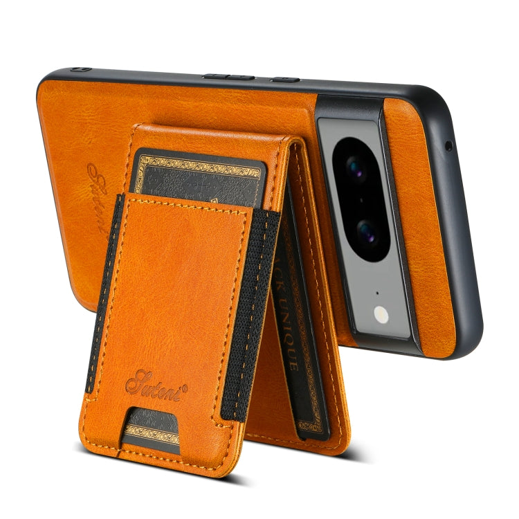 For Google Pixel 7a Suteni H17 Oil Eax Leather Detachable Wallet Phone Case(Khaki) - free shipping - PMC Jewellery - Order now!