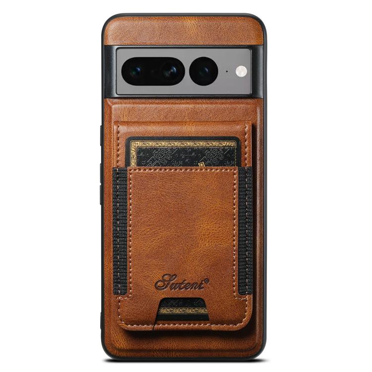 For Google Pixel 7 Pro Suteni H17 Oil Eax Leather Detachable Wallet Phone Case(Brown) - Google Cases by Suteni | Online Shopping South Africa | PMC Jewellery | Buy Now Pay Later Mobicred