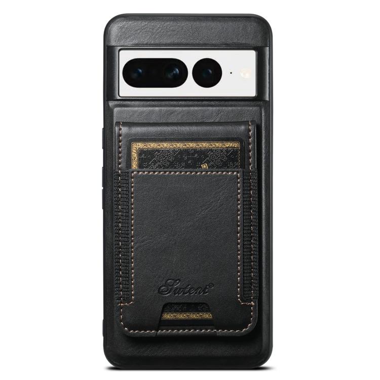 For Google Pixel 7 Suteni H17 Oil Eax Leather Detachable Wallet Phone Case(Black) - Google Cases by Suteni | Online Shopping South Africa | PMC Jewellery | Buy Now Pay Later Mobicred