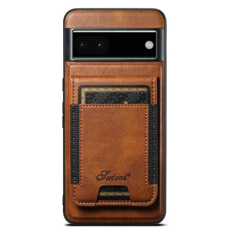 For Google Pixel 6a Suteni H17 Oil Eax Leather Detachable Wallet Phone Case(Brown) - Google Cases by Suteni | Online Shopping South Africa | PMC Jewellery | Buy Now Pay Later Mobicred