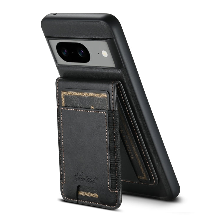 For Google Pixel 8a Suteni H17 Oil Eax Leather Detachable Wallet Phone Case(Black) - Google Cases by Suteni | Online Shopping South Africa | PMC TechLife | Buy Now Pay Later Mobicred