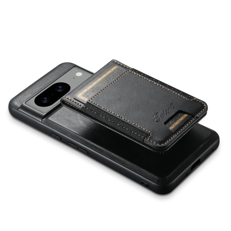 For Google Pixel 8a Suteni H17 Oil Eax Leather Detachable Wallet Phone Case(Black) - Google Cases by Suteni | Online Shopping South Africa | PMC TechLife | Buy Now Pay Later Mobicred