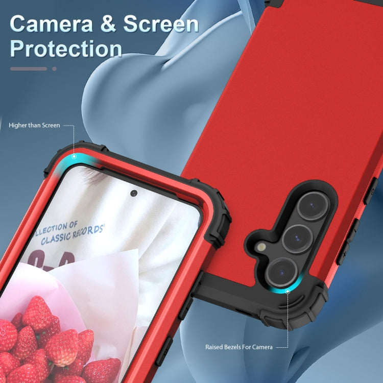 For Samsung Galaxy S24 5G 3 in 1 Silicone Hybrid PC Shockproof Phone Case(Red) - free shipping - PMC TechLife - Order now!
