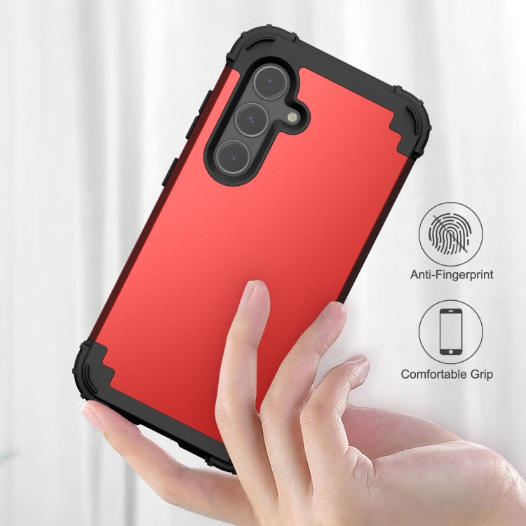 For Samsung Galaxy S24 5G 3 in 1 Silicone Hybrid PC Shockproof Phone Case(Red) - free shipping - PMC TechLife - Order now!
