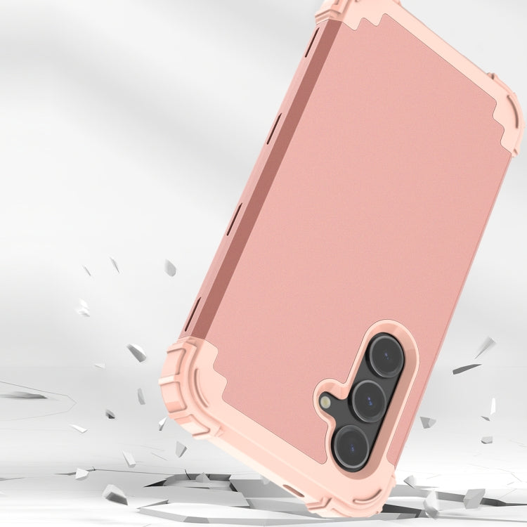 For Samsung Galaxy S24+ 5G 3 in 1 Silicone Hybrid PC Shockproof Phone Case(Rose Gold) - free shipping - PMC TechLife - Order now!