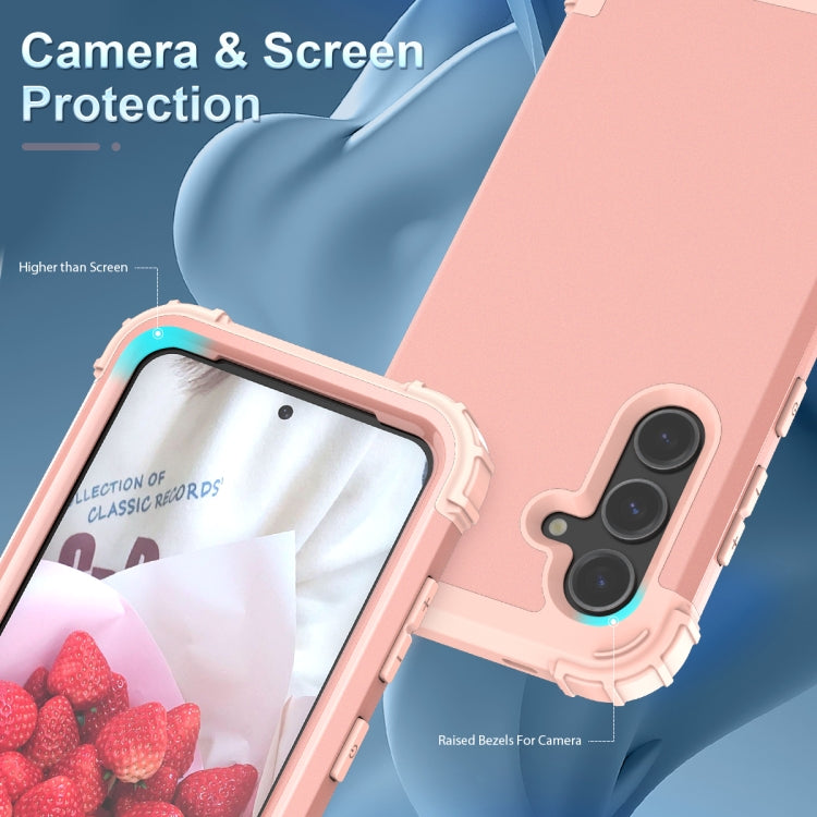 For Samsung Galaxy S24+ 5G 3 in 1 Silicone Hybrid PC Shockproof Phone Case(Rose Gold) - free shipping - PMC TechLife - Order now!