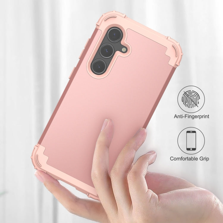 For Samsung Galaxy S24+ 5G 3 in 1 Silicone Hybrid PC Shockproof Phone Case(Rose Gold) - free shipping - PMC TechLife - Order now!