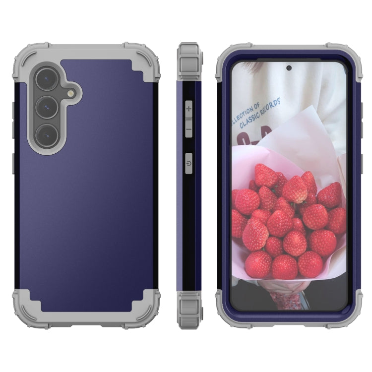 For Samsung Galaxy S24+ 5G 3 in 1 Silicone Hybrid PC Shockproof Phone Case(Blue) - Galaxy S24+ 5G Cases by PMC TechLife | Online Shopping South Africa | PMC TechLife