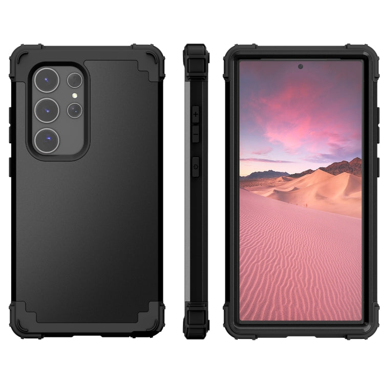 For Samsung Galaxy S24 Ultra 5G 3 in 1 Silicone Hybrid PC Shockproof Phone Case(Black) - Galaxy S24 Ultra 5G Cases by PMC TechLife | Online Shopping South Africa | PMC TechLife