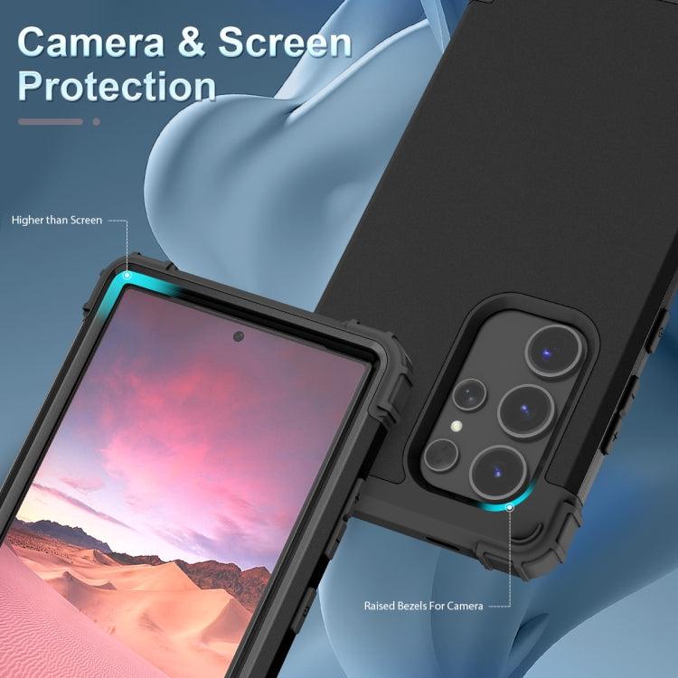 For Samsung Galaxy S24 Ultra 5G 3 in 1 Silicone Hybrid PC Shockproof Phone Case(Black) - Galaxy S24 Ultra 5G Cases by PMC TechLife | Online Shopping South Africa | PMC TechLife