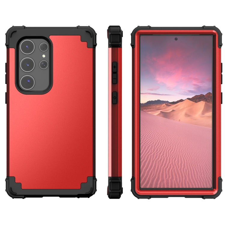 For Samsung Galaxy S24 Ultra 5G 3 in 1 Silicone Hybrid PC Shockproof Phone Case(Red) - Galaxy S24 Ultra 5G Cases by PMC TechLife | Online Shopping South Africa | PMC TechLife