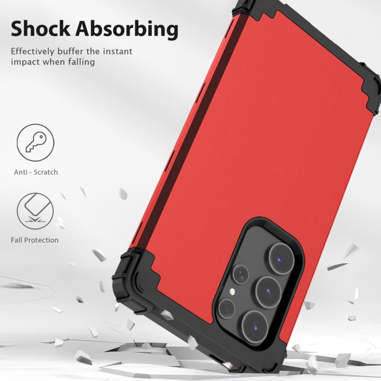 For Samsung Galaxy S24 Ultra 5G 3 in 1 Silicone Hybrid PC Shockproof Phone Case(Red) - Galaxy S24 Ultra 5G Cases by PMC TechLife | Online Shopping South Africa | PMC TechLife