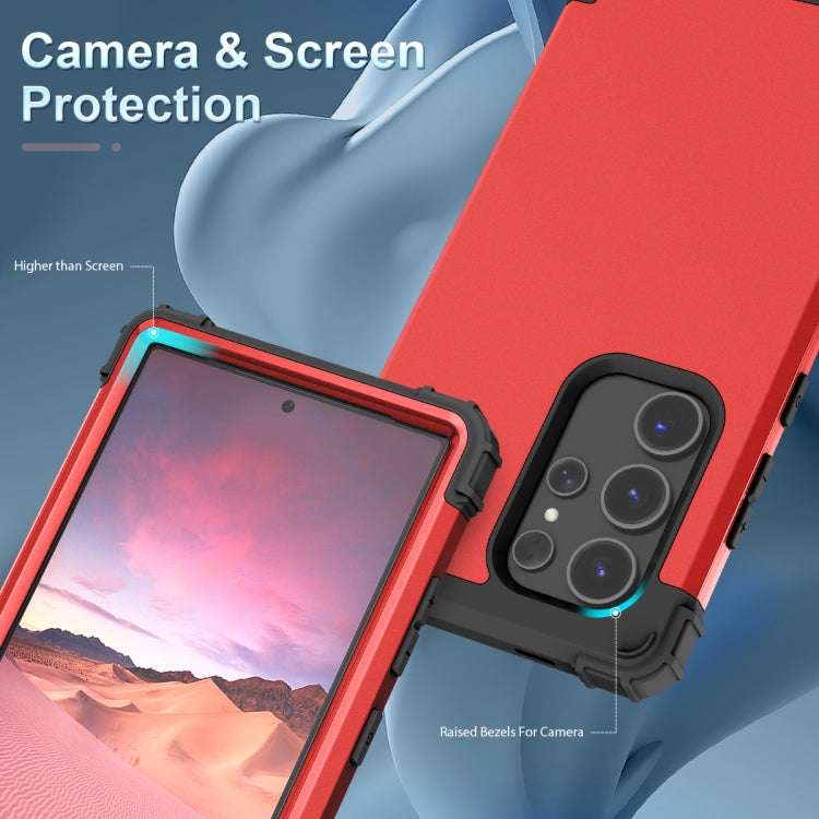 For Samsung Galaxy S24 Ultra 5G 3 in 1 Silicone Hybrid PC Shockproof Phone Case(Red) - Galaxy S24 Ultra 5G Cases by PMC TechLife | Online Shopping South Africa | PMC TechLife