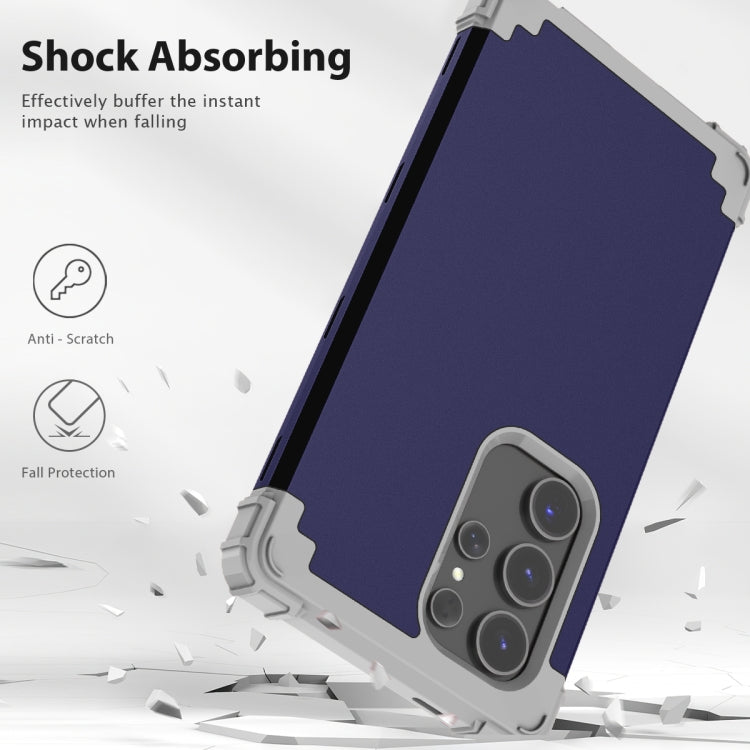 For Samsung Galaxy S24 Ultra 5G 3 in 1 Silicone Hybrid PC Shockproof Phone Case(Blue) - Galaxy S24 Ultra 5G Cases by PMC TechLife | Online Shopping South Africa | PMC TechLife