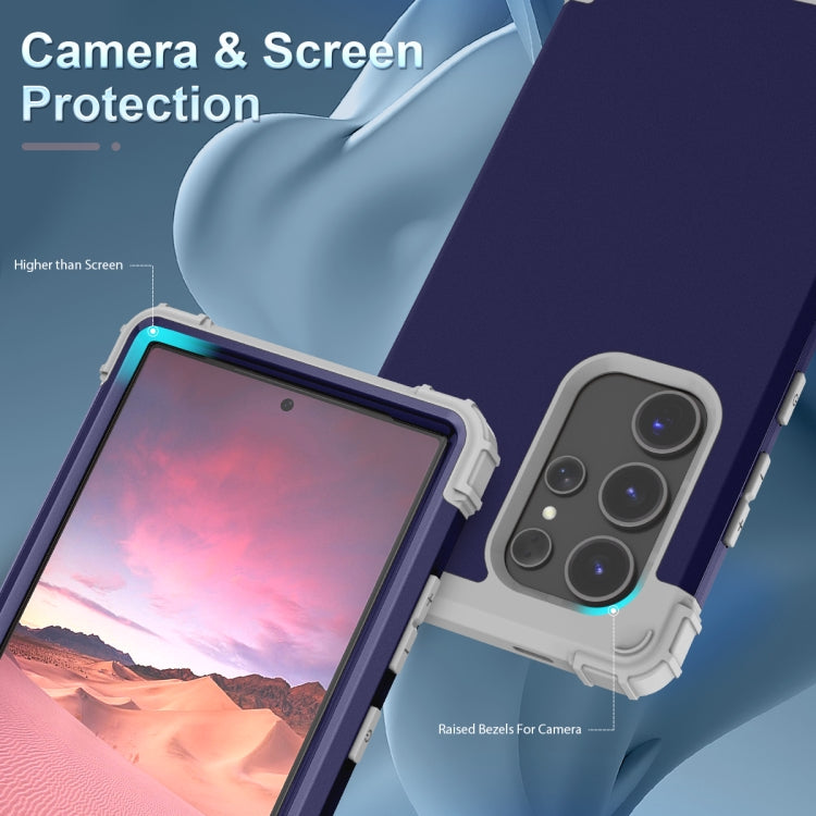 For Samsung Galaxy S24 Ultra 5G 3 in 1 Silicone Hybrid PC Shockproof Phone Case(Blue) - Galaxy S24 Ultra 5G Cases by PMC TechLife | Online Shopping South Africa | PMC TechLife