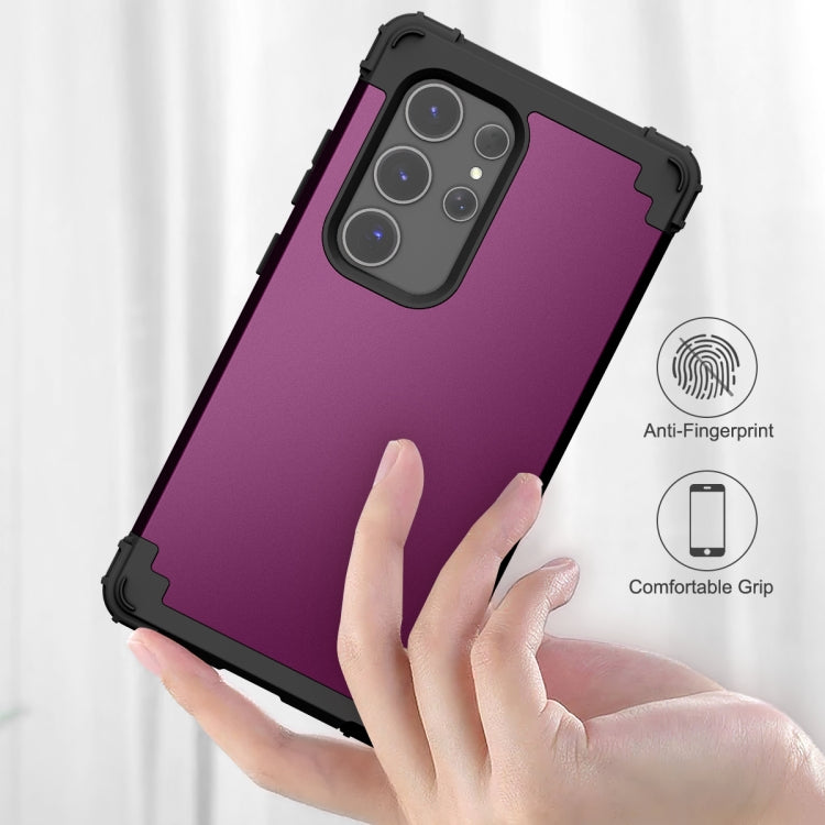 For Samsung Galaxy S24 Ultra 5G 3 in 1 Silicone Hybrid PC Shockproof Phone Case(Dark Purple) - Galaxy S24 Ultra 5G Cases by PMC TechLife | Online Shopping South Africa | PMC TechLife