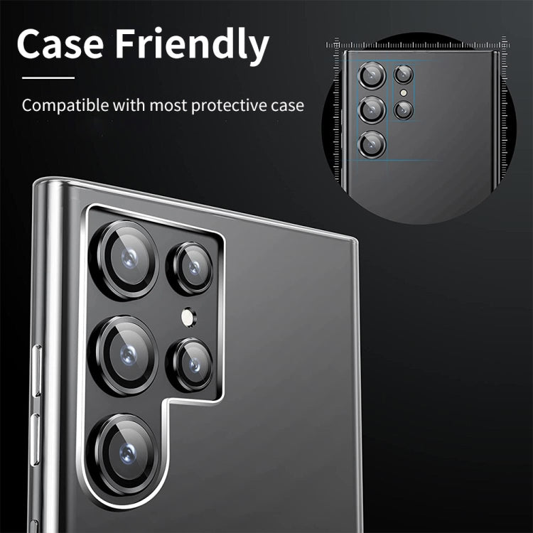 For Samsung Galaxy S24 Ultra 5G ENKAY Hat-Prince 9H Rear Camera Lens Aluminium Alloy Tempered Glass Film(Black) - free shipping - PMC TechLife - Order now!