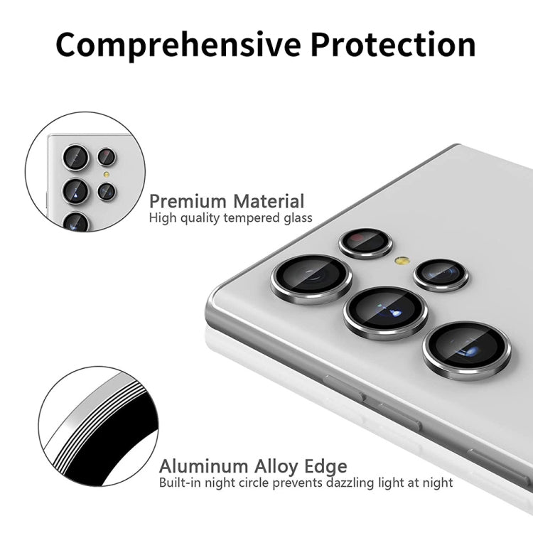 For Samsung Galaxy S24 Ultra 5G ENKAY Hat-Prince 9H Rear Camera Lens Aluminium Alloy Tempered Glass Film(Silver) - Galaxy S24 Ultra 5G Tempered Glass by ENKAY | Online Shopping South Africa | PMC TechLife | Buy Now Pay Later Mobicred