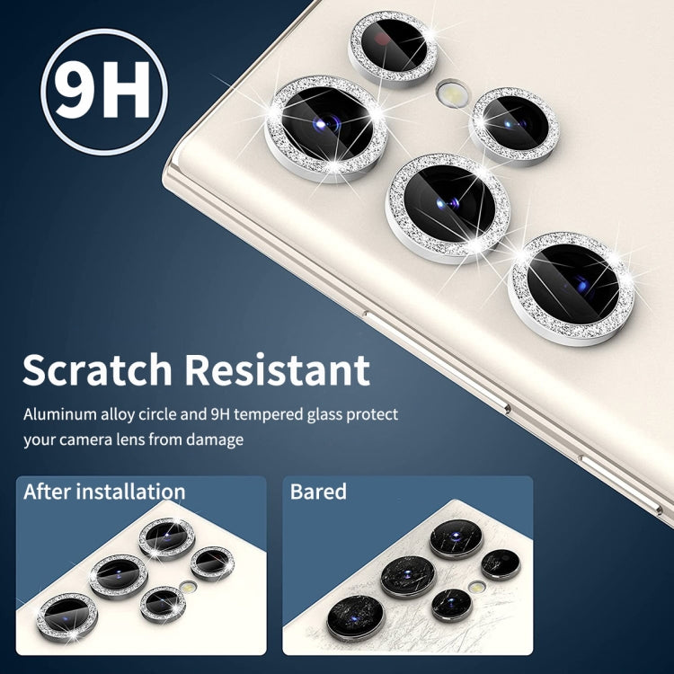 For Samsung Galaxy S24 Ultra 5G ENKAY Hat-Prince 9H Rear Camera Lens Glitter Aluminium Alloy Tempered Glass Film(Silver) - Galaxy S24 Ultra 5G Tempered Glass by ENKAY | Online Shopping South Africa | PMC TechLife | Buy Now Pay Later Mobicred