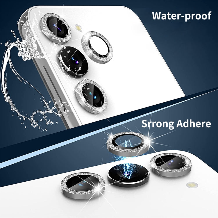 For Samsung Galaxy S24+ 5G ENKAY Hat-Prince 9H Rear Camera Lens Glitter Aluminium Alloy Tempered Glass Film(Silver) - free shipping - PMC Jewellery - Order now!
