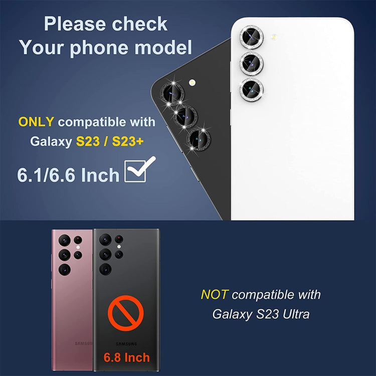 For Samsung Galaxy S24+ 5G ENKAY Hat-Prince 9H Rear Camera Lens Glitter Aluminium Alloy Tempered Glass Film(Silver) - free shipping - PMC Jewellery - Order now!