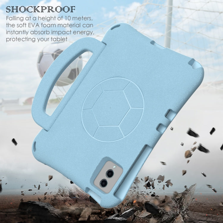 For Samsung Galaxy Tab S9 FE 11 X510 2023 Handle Football Shaped EVA Shockproof Tablet Case(Light Blue) - free shipping - PMC Jewellery - Order now!