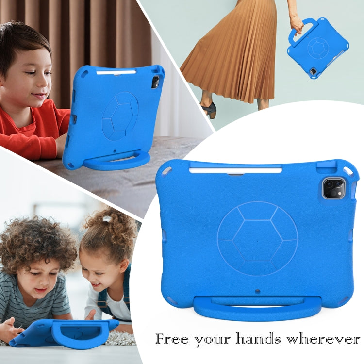 For iPad Air 11 2024 Handle Football Shaped EVA Shockproof Tablet Case(Blue) - iPad Air 11 2024 Cases by PMC TechLife | Online Shopping South Africa | PMC TechLife | Buy Now Pay Later Mobicred