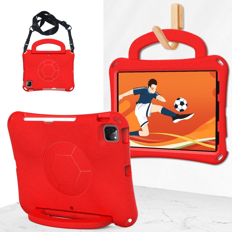 For iPad Air 11 2024 Handle Football Shaped EVA Shockproof Tablet Case(Red) - iPad Air 11 2024 Cases by PMC TechLife | Online Shopping South Africa | PMC TechLife | Buy Now Pay Later Mobicred