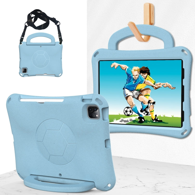 For iPad Air 11 2024 Handle Football Shaped EVA Shockproof Tablet Case(Light Blue) - iPad Air 11 2024 Cases by PMC TechLife | Online Shopping South Africa | PMC TechLife | Buy Now Pay Later Mobicred