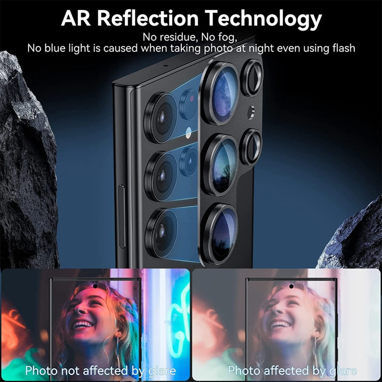 For Samsung Galaxy S24 Ultra 5G ENKAY Hat-Prince AR Aluminium Alloy Tempered Glass Camera Lens Film(Black) - Galaxy S24 Ultra 5G Tempered Glass by ENKAY | Online Shopping South Africa | PMC TechLife | Buy Now Pay Later Mobicred