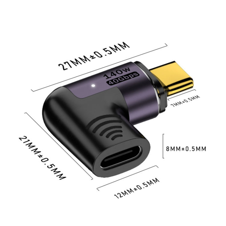 140W 5A USB 4.0 USB-C / Type-C to Type-C 40Gbps Data OTG Magnetic Adapter, Spec:L-shape Elbow - OTG Adapter by PMC TechLife | Online Shopping South Africa | PMC TechLife | Buy Now Pay Later Mobicred