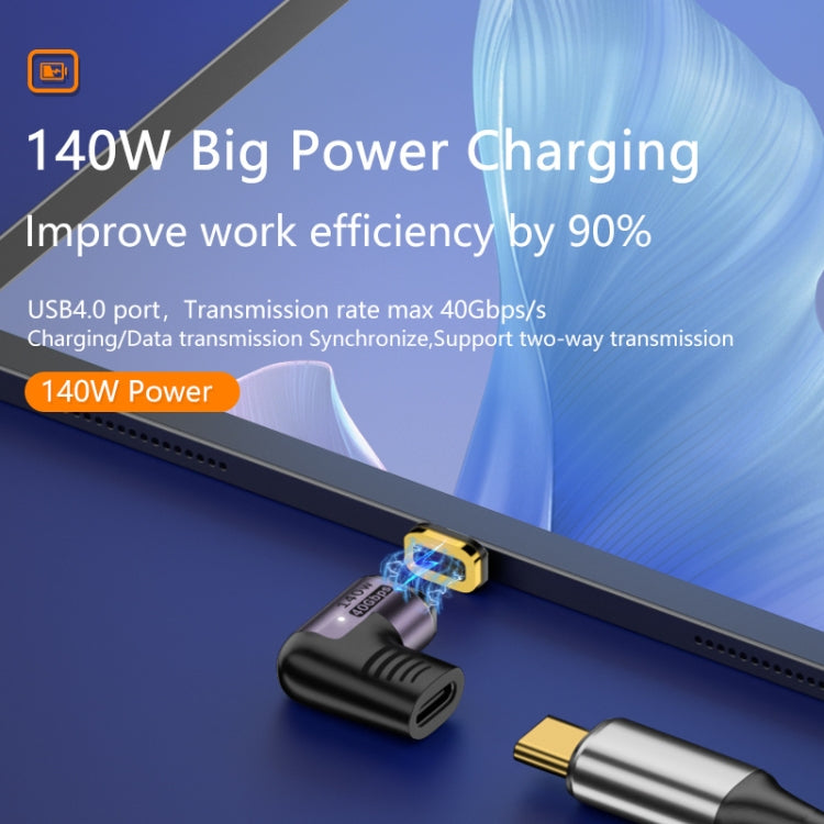 140W 5A USB 4.0 USB-C / Type-C to Type-C 40Gbps Data OTG Magnetic Adapter, Spec:L-shape Elbow - OTG Adapter by PMC TechLife | Online Shopping South Africa | PMC TechLife | Buy Now Pay Later Mobicred