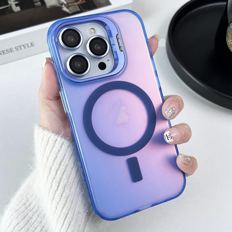 For iPhone 13 Pro Max MagSafe Lens Holder PC Hybrid TPU Phone Case(Blue) - iPhone 13 Pro Max Cases by PMC TechLife | Online Shopping South Africa | PMC TechLife